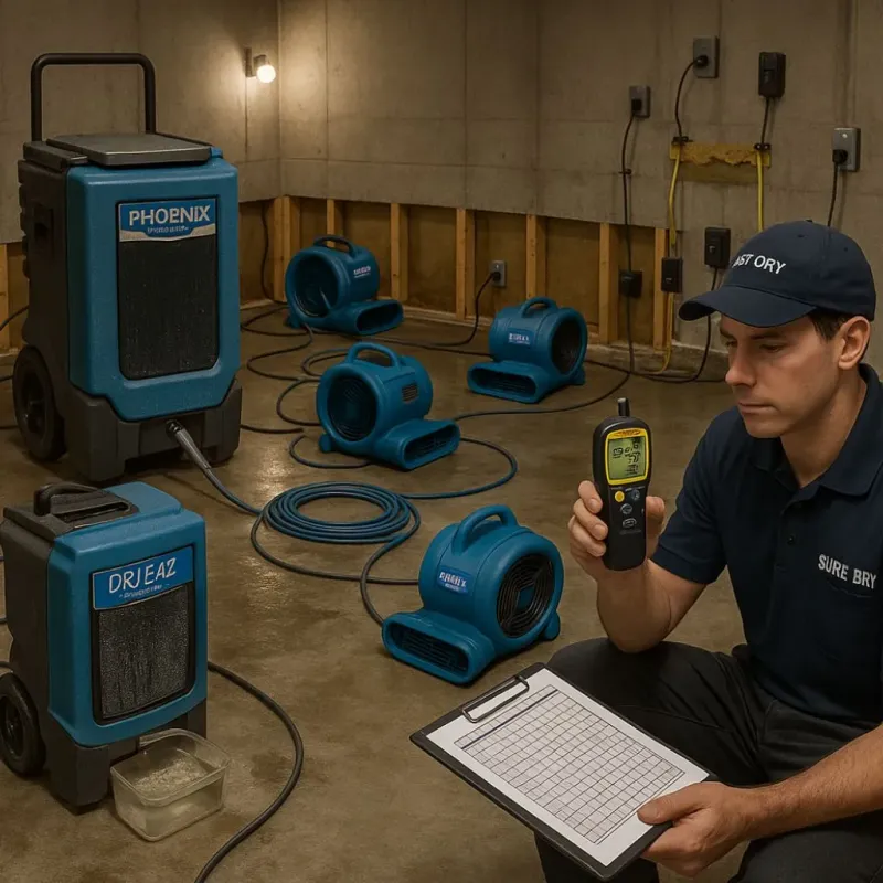 Structural Drying and Dehumidification process in Miami, AZ